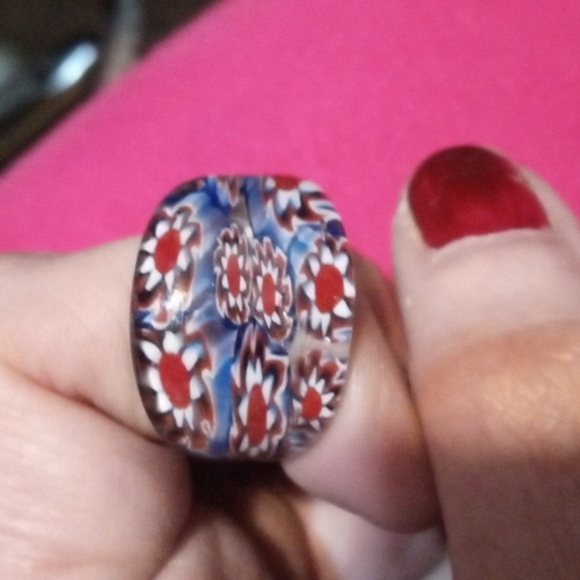 Glass Lamp work Murano style ring sz 6 - Picture 7 of 7